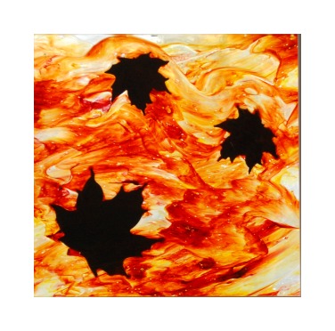 Autumn Leaves on Glass