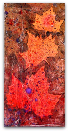 On a lint free cloth use some rubbing alcohol to remove some of the paint from the background.  This reveals a beautiful texture created by the tissue paper layer below.