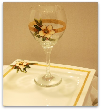 Flower stemmed Glass Project - Painting On Glass - Glass Painting