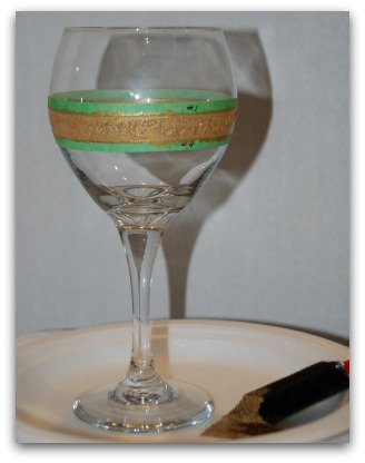 Sponge on the gold paint.