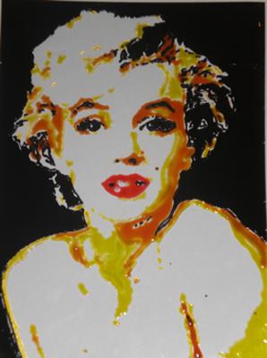 Marilyn Monroe - hand painted onto clear glass