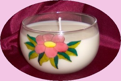 Painted Glass Candle Holder
