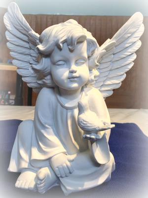 Plastic angel before painting