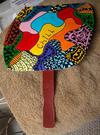 hand made freeform fan.  acrylics and marker