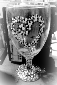 Painted Valentine Wine Glass
