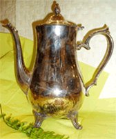 silver teapot